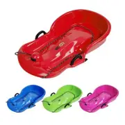 Double Winter Snow Sled Toboggan Sledding Sleigh Ski Board Nonslip Foot Pedal