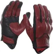 Harssidanzar Leather Motorcycle Gloves for Men Touchscreen Hard Knuckles GM028