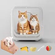 Ultra Quiet Pet Dryer Box for Cats - Low Noise Electric Blower with Towel, Brush & Grooming Accessories