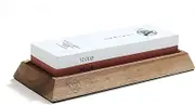 Japanese Knife Sharpening Stone, Professional Kitchen 1000/3000 Grit Knife Sharpener Stone, Anti-Slip Bamboo Seat Sharpener Whetstone