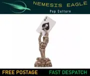 ACE UP YOUR SLEEVE 18.4CM SKELETAL HAND AND ACE OF SPADES CARD FIGURINE ORNAMENT