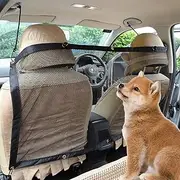 Dog Car Barrier, Car Dog Guards for Cars Boot, Adjustable Dog Car Barrier with Heavy-Duty Mesh, Universal Pet Divider for Car, Easy Installation Dog Safety Net with Adjusting Rope and Hook