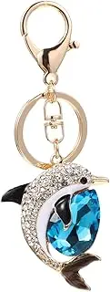 [FRCOLOR] Cute Dolphin Rhinestone Charm Metal Pendant Keychain for Car Bag Decor