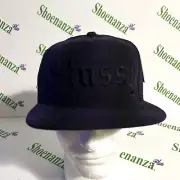 Stussy Hat Adjustable Snapback Hombre Plaid Cap Flat Brim Purple Black OSFM