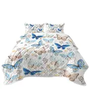Blue Hues Butterflies Coverlet