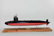 USS Queenfish SSN-651 Submarine Model, US Navy, Scale Model, Mahogany, Sturgeon