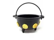 5.5" 7 Chakra Cast Iron Cauldron W Handle