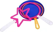 Kisangel 4Pcs Colorful Bubble Wands Set Giant Bubble Making for Outdoor Fun Rainbow Bubbles Maker for Parties and Family Activities
