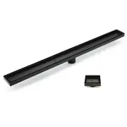 Matt Black 304 Stainless Steel Tile Insert Linear Floor Drain Shower Grate Waste