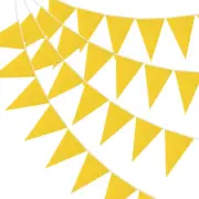60 Pcs Pennant Banners Flags 100ft String Hanging Triangle Bunting Yellow