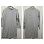 NEW Chico's Zenergy Knit Funnel-Neck Gray Dress Size 0 (Small)