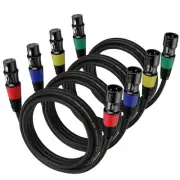 Paquete de 4 cables de micrófono XLR macho a hembra de 3 pies