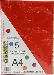 Osmer BCA499 A4 Book Cover, Multicolour (Pack of 5)