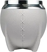 Beruth Bombilla Yerba Mate Gourd, 9.5oz Stainless Steel Tea Cup Set, Double Walled Heat Insulation Anti Scalding Coffee Mug, Vacuum Mug Portable Insulated Beverage Cup for Hot and Cold Drinks(White)
