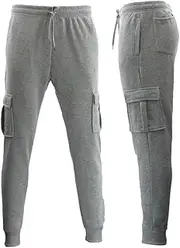 [FIL] Men's Cargo Fleece Track Pants Jogging Work Trouser Cuff Casual Sweat