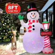 8FT Inflatable Snowman Christmas Outdoor Yard Decorations Outside Giant LED