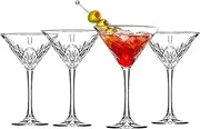 Martini Glasses Set of 4 - Premium Stemmed Crystal Martini Glasses 7 Oz - Vintage Coupe Glasses - Elegant Cocktail Glasses for Parties, Gifts, Housewarming, Weddings, Aniversary 220 ml