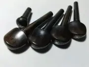 1 Set New Ebony Violin Pegs 4/4 Size Gold Ring/Pearl Inlay Fiddle Violin Parts
