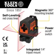 Klein Tools Red Mini Cross-Line Self-Levelling Laser Level 93MCLS