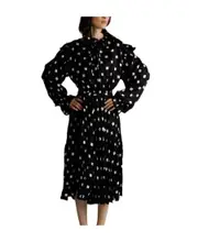 Balenciaga Geometric Pattern Midi Dress FR36 Black/White