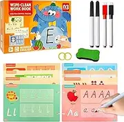 TUNJEJINY Preschool Learning Activities Kindergarten Workbooks, Toddler Prek Montessori Handwriting Practice Activity, Tracing Toys Busy Book for 3 4 5 Year Olds Kids