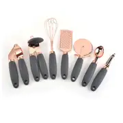 1Set Kitchen Gadget Set Stainless Steel Baking Cooking Utensils ice scream spoon peeler garlic press cheese grater whisk Home