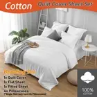 2000TC Cotton Quilt Doona Cover Sheet Set Queen King Double Single Soft Bedding