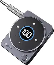 UGREEN 5.4 Bluetooth Car Adapter, [Noise Cancellation] Wireless Aux Receiver for Car Music/Hands-Free Call/Home Stereo/Wired Speaker, 20H Battery Life