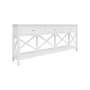 Daisy Console Hallway Entry Table 176cm Solid Acacia Timber Wood Hampton - White