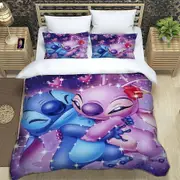 v1909 Bed Sheets Anime Stitch Duvet Cover Comforter Bed Linen Single Twin Full Queen Size Kids Girl Boys Gift Stitch Bedding Set 3-Piece Bedding Set