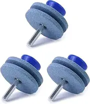 SNOKAY 3 Pcs Universal Lawn Mower Blade Sharpener - Compatible with Any Power Drill, Hand Drill - Mower Blade Sharpening Tool (Blue)