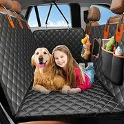 JORAGO Dog Car Seat Cover - Hard Bottom Dog Car Hammock for Back Seat - Dog Car Seat Protector - Waterproof Dog Seat Covers for Car,Travel,Protector Back Seat Compatible with Tesla Model 3, Truck＆SUV