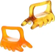 2Pcs Body Massage Tools Resin Amber Portable Back Neck Shoulder Massager Kit for Home Travel Office