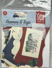 Echo Park Frames & Tags Scenic Route Ephemera Cardstock Die Cut 33pc