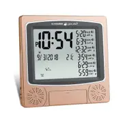 Azan Clock, Prayer Times Table Clock, Muslim Digital Alarm, LCD HA-4010 (Gold)