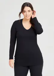 [Taking Shape] Taking Shape Bamboo Body Top Size 16 in Black - Plus Size Women's Tops & T Shirts Black