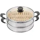 1 Set Kitchen Dumpling Steamer Bamboo Rice Steamer Vegetable Dim Sum