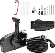 VEVOR Boat Throttle Control, 881170A13 Side-Mounted Outboard Remote Control Box for Mercury PT 4-Stroke, Marine Throttle Control Box with Power Trim Switch, 16.6 ft Harness 14 Pin, and Lanyard