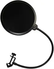 ERINGOGO 1 Set Microphone Wind Screen Filter with Adjustable Swivel Mount Double Layer Sponge Cover and Flexible Gooseneck Holder Black for Use and USB Microphones