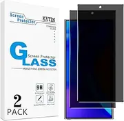 KATIN 2 Pack Privacy Screen Protector for Samsung Galaxy S24 Ultra 5G Anti Spy Tempered Glass Film, Fingerprint Unlock Compatible, Anti-Scratch, Case Friendly