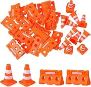 ABOOFAN 24 Pcs Miniature Traffic Cones Plastic Toys Traffic Cones Traffic Cones Models Mini Roadblock Toy Tiny Traffic Cones Traffic Signs for Traffic Signs Toy Mini Traffic Fence