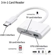 Type C Adapter TF CF SD Memory Card Reader OTG USB-C for Iphone 15 Pro Samsung
