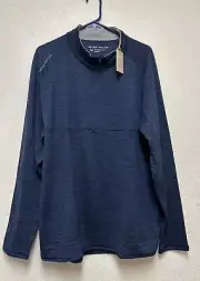 Peter Millar Men’s Maven Quarter Zip Performance Fabric Pullover Navy Blue XXL