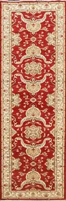 Luxurious Handcrafted Ziegler Oriental 10' Runner Rug Thick Plush 3x10 ft Red