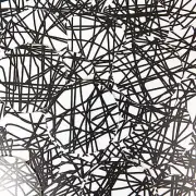 Sequin Round 1.5" Black White Crazy Scribble Pattern Opaque