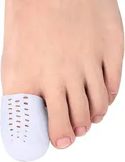 5 Pair Toe Protector Cover with Holes Silicone Gel Pads Cap Pain Relief Preventing Blisters Corns Nail Tools Foot Care Toe Separators (White)