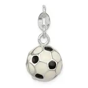 Sterling Silver Enameled Soccer Ball Charm