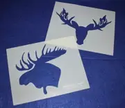 Moose Head Stencils -Mylar 2 Pieces of 14 Mil 8" X 10" - Painting /Crafts/ Templ