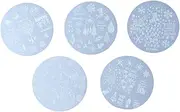 FRCOLOR Manicure Stamping Plate Christmas 5pcs Nail Art Stamp Plate Xmas Nail Stencils