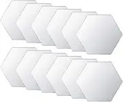 Haobase 12Pcs Removable Acrylic Mirror Setting Wall Sticker Decal for Home Living Room Bedroom Decor Silver (80 x 70x 40 mm)